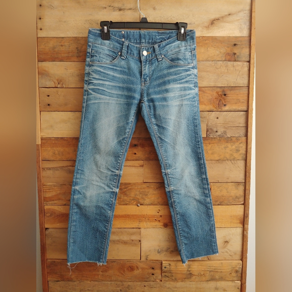 Strawberry Leaves Cropped Low Rise Jeans Y2K Korean
